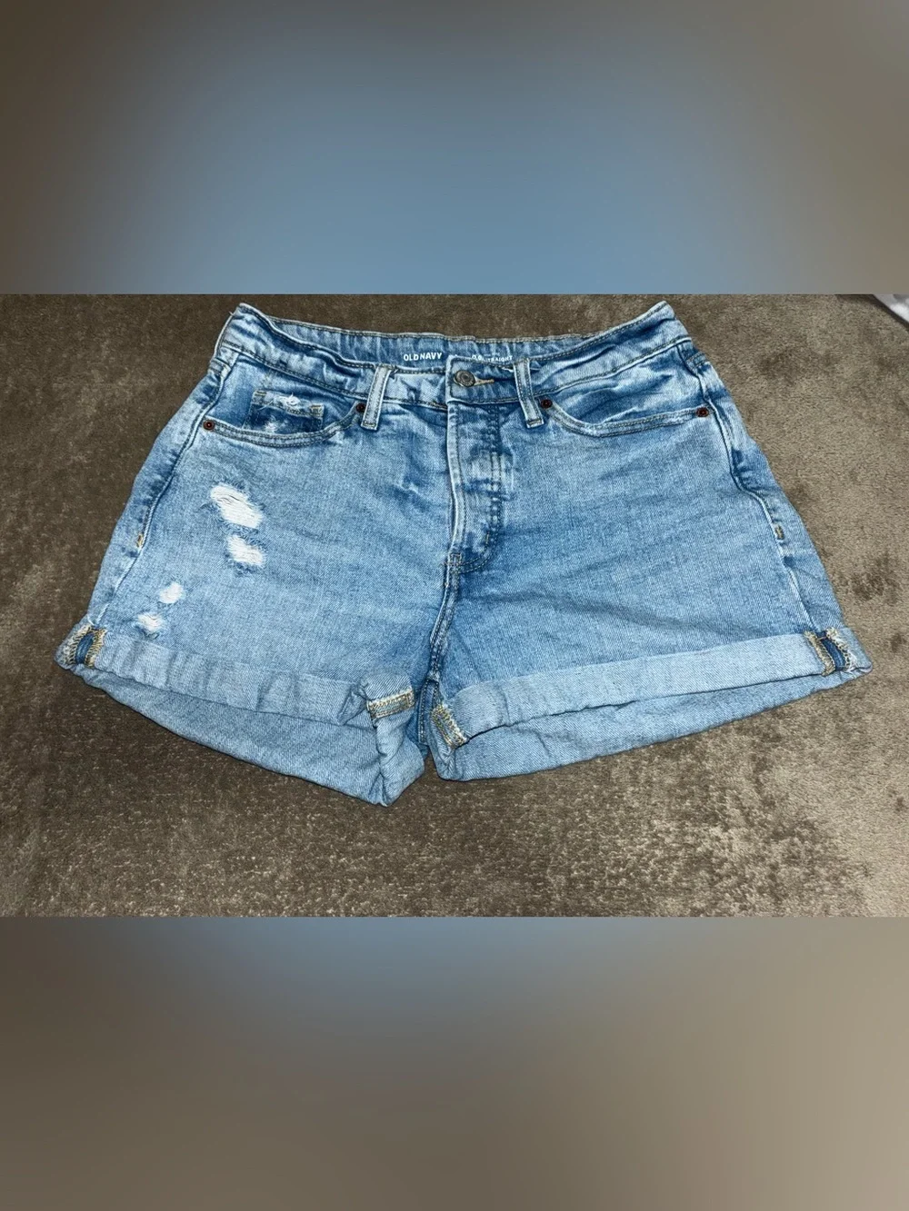 Old Navy Light Blue Rolled-Hem Denim Shorts